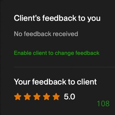 108 Biddrup Mallick Upwork Project Feedback