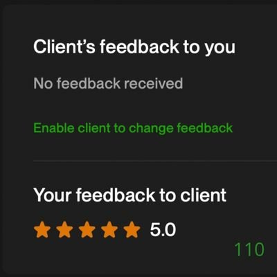 110 Biddrup Mallick Upwork Project Feedback