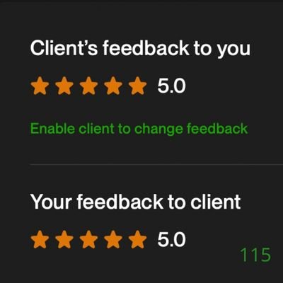 115 Biddrup Mallick Upwork Project Feedback