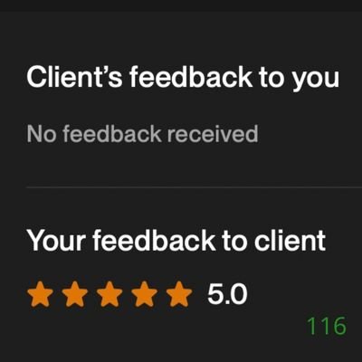 116 Biddrup Mallick Upwork Project Feedback