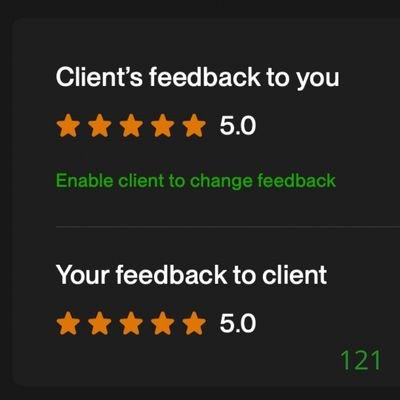 121 Biddrup Mallick Upwork Project Feedback