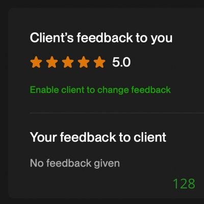 128 Biddrup Mallick Upwork Project Feedback