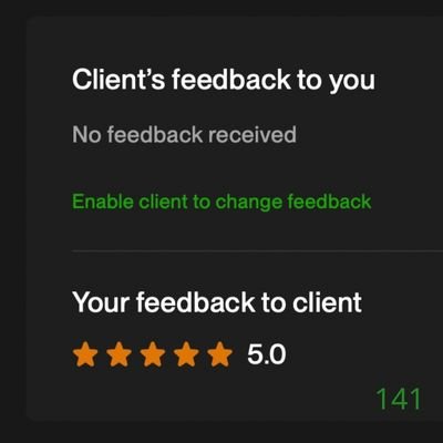141 Biddrup Mallick Upwork Project Feedback