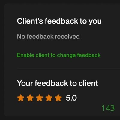 143 Biddrup Mallick Upwork Project Feedback