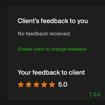 144 Biddrup Mallick Upwork Project Feedback