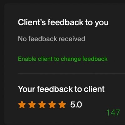 147 Biddrup Mallick Upwork Project Feedback