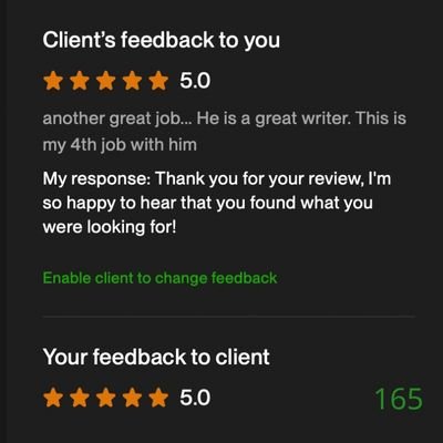 165 Biddrup Mallick Upwork Project Feedback