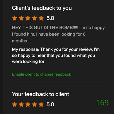 169 Biddrup Mallick Upwork Project Feedback