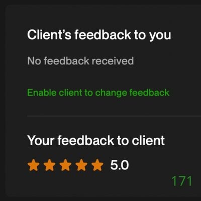 171 Biddrup Mallick Upwork Project Feedback