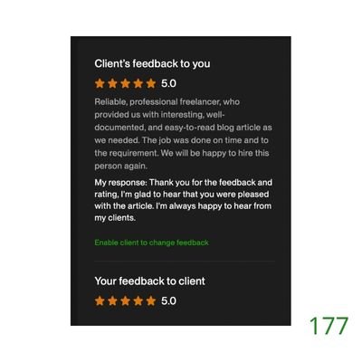 177 Biddrup Mallick Upwork Project Feedback