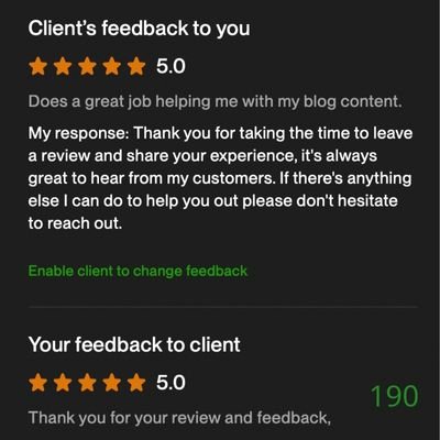 190 Biddrup Mallick Upwork Project Feedback