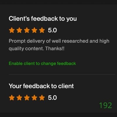 192 Biddrup Mallick Upwork Project Feedback