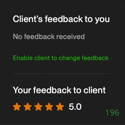 196 Biddrup Mallick Upwork Project Feedback