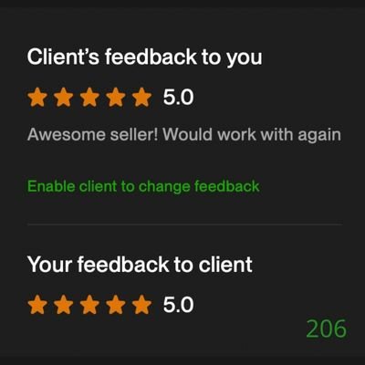206 Biddrup Mallick Upwork Project Feedback