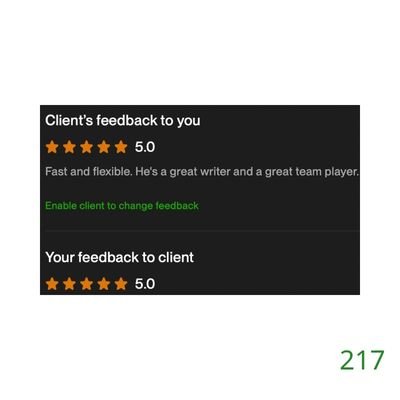 217 Biddrup Mallick Upwork Project Feedback