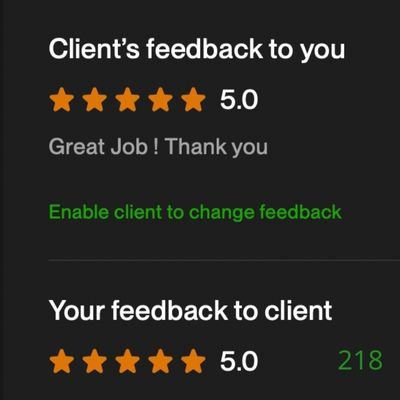 218 Biddrup Mallick Upwork Project Feedback
