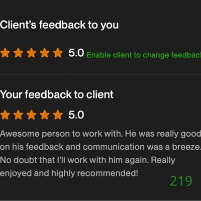 219 Biddrup Mallick Upwork Project Feedback