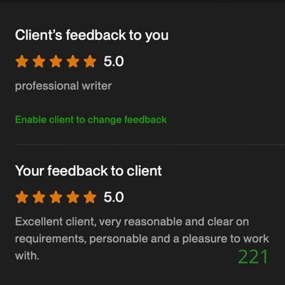 221 Biddrup Mallick Upwork Project Feedback