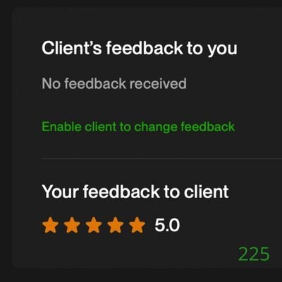 225 Biddrup Mallick Upwork Project Feedback