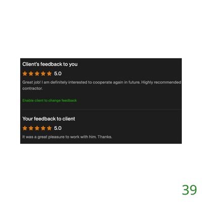 39 Biddrup Mallick Upwork Project Feedback