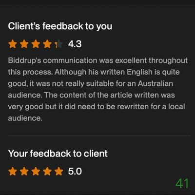 41 Biddrup Mallick Upwork Project Feedback