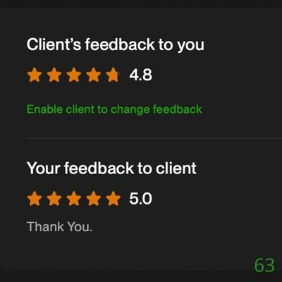 63 Biddrup Mallick Upwork Project Feedback