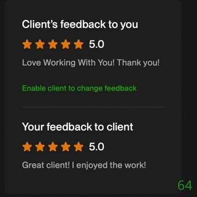 64 Biddrup Mallick Upwork Project Feedback