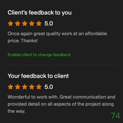 74 Biddrup Mallick Upwork Project Feedback