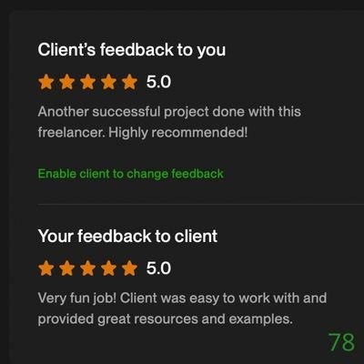 78 Biddrup Mallick Upwork Project Feedback