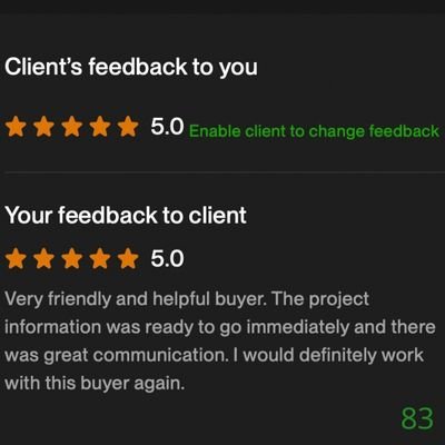 83 Biddrup Mallick Upwork Project Feedback
