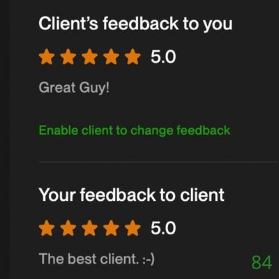 84 Biddrup Mallick Upwork Project Feedback