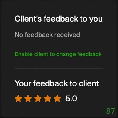 87 Biddrup Mallick Upwork Project Feedback