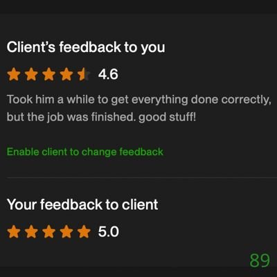 89 Biddrup Mallick Upwork Project Feedback